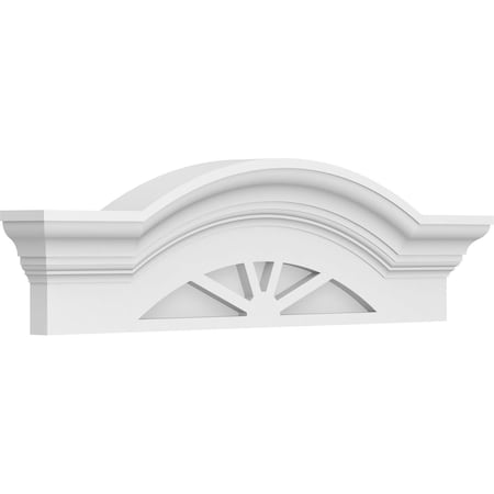 Ekena Millwork Segment Arch W/ Flankers 4 Spoke Architectural Grade PVC Pediment, 24"W x 7"H x 2-1/2"P PEDPS024X070SGF04